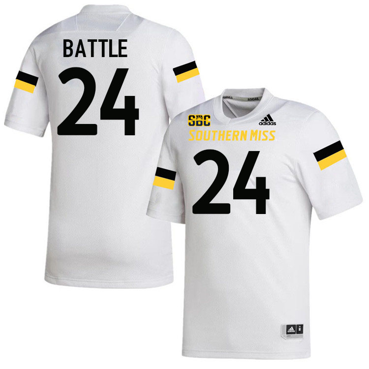 Southern Miss Golden Eagles #24 Josh Battle Football Jersey Stitched-White